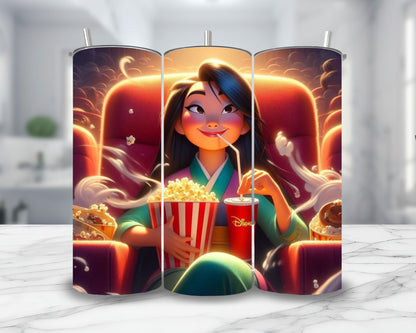 Mulan - Thermos en acier inoxydable 600ml | Cinéma Thermos inoxydable Disney Shop | Anylem Beauty 