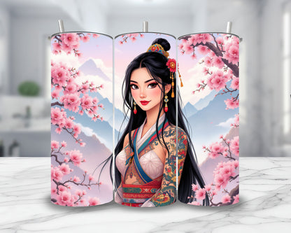 Mulan - Thermos en acier inoxydable 600ml | Tatouage Thermos inoxydable Disney Shop | Anylem Beauty 