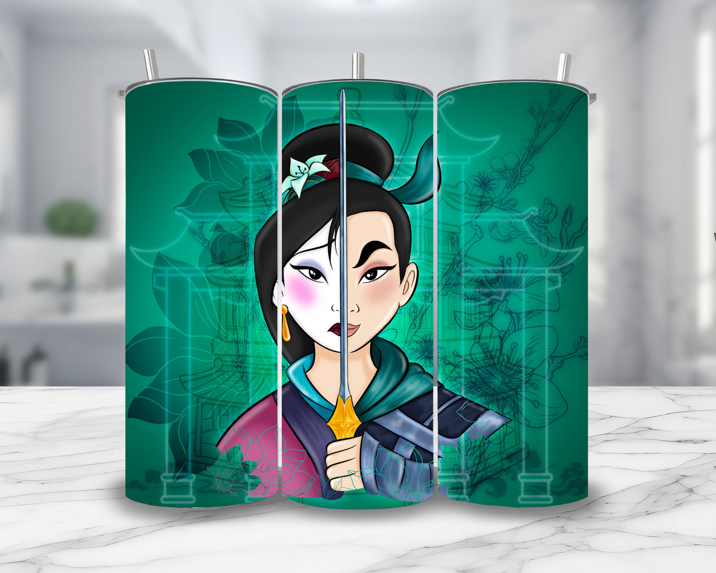 Mulan - Thermos en acier inoxydable 600ml Thermos inoxydable Disney Shop | Anylem Beauty 