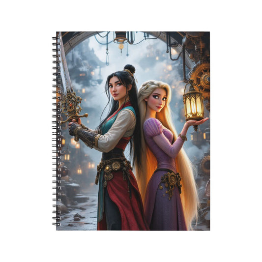 Mulan x Raiponce - Carnet spirale A5 | Steampunk Carnets et bloc-notes Disney Shop | Anylem Beauty 