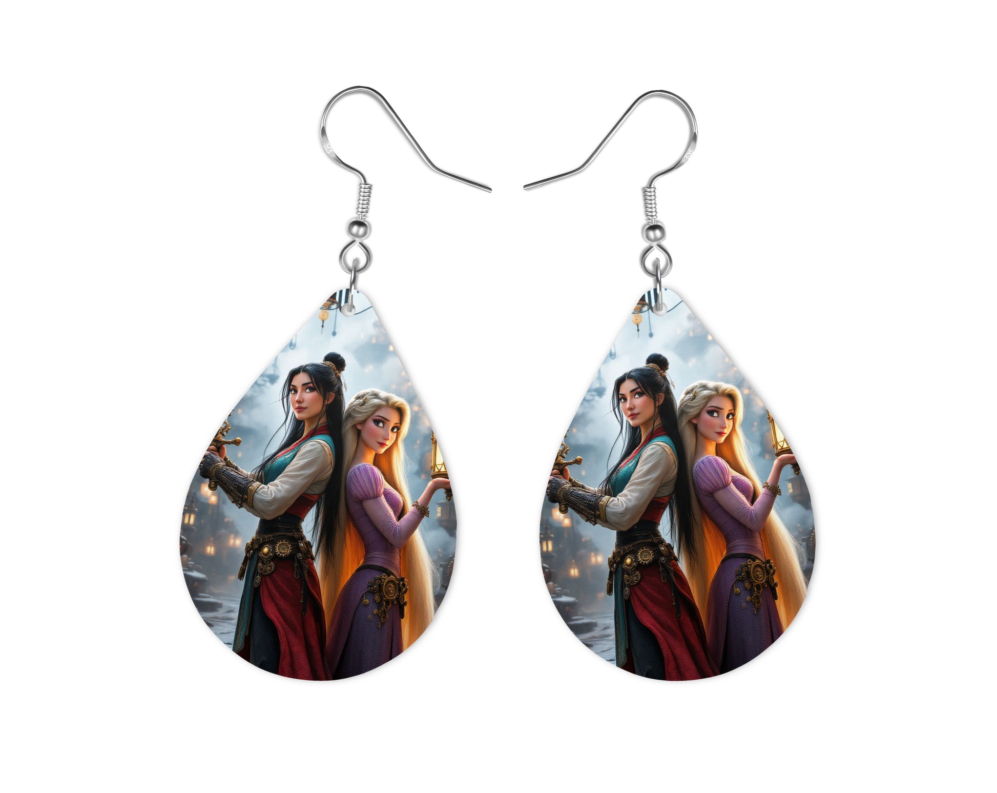 Mulan x Raiponce - Personnalisation | Steampunk Personnalisation Disney Shop | Anylem Beauty Boucle d’oreilles 
