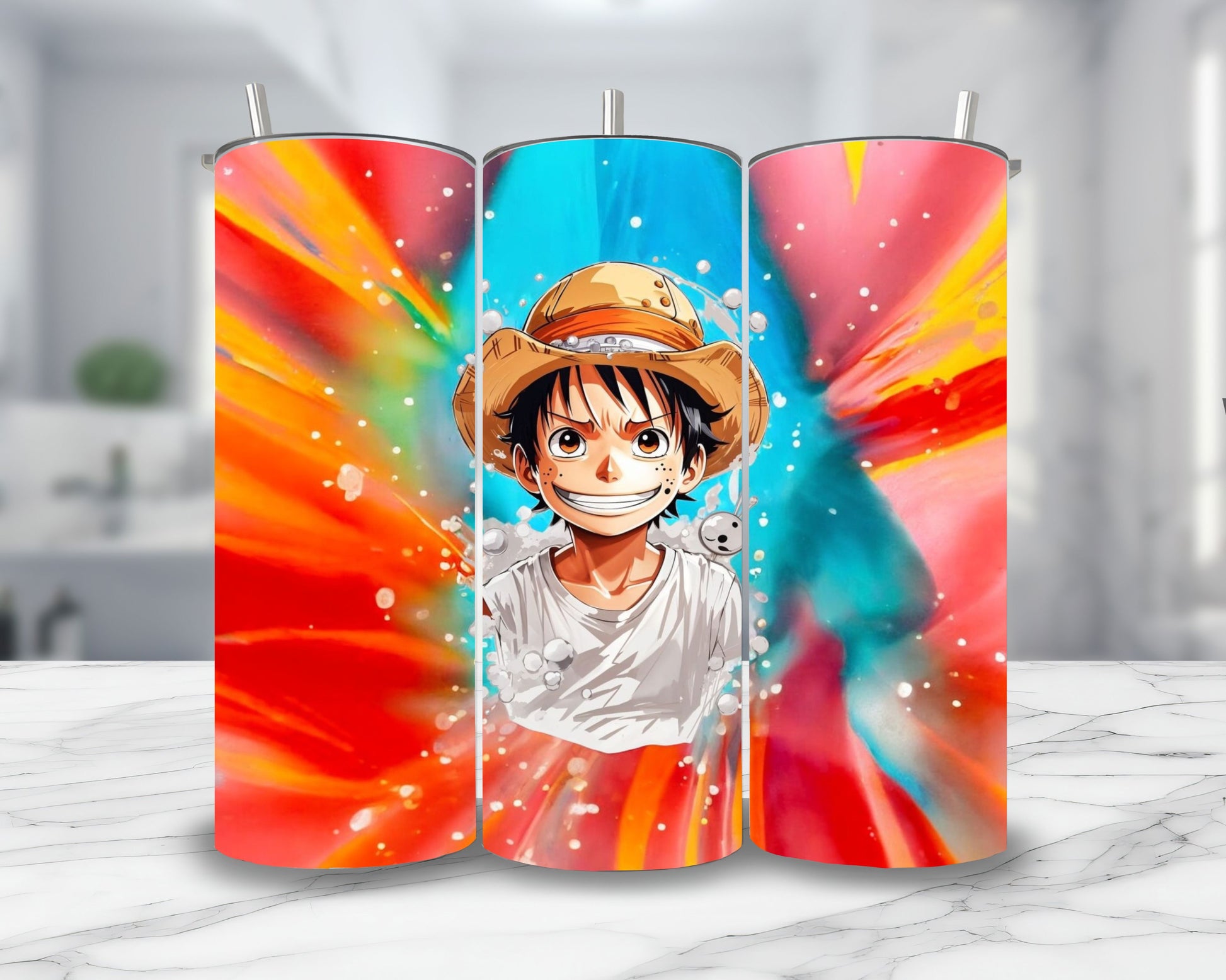 One Piece - Thermos en acier inoxydable 600ml | Portrait Luffy Thermos inoxydable Disney Shop | Anylem Beauty 