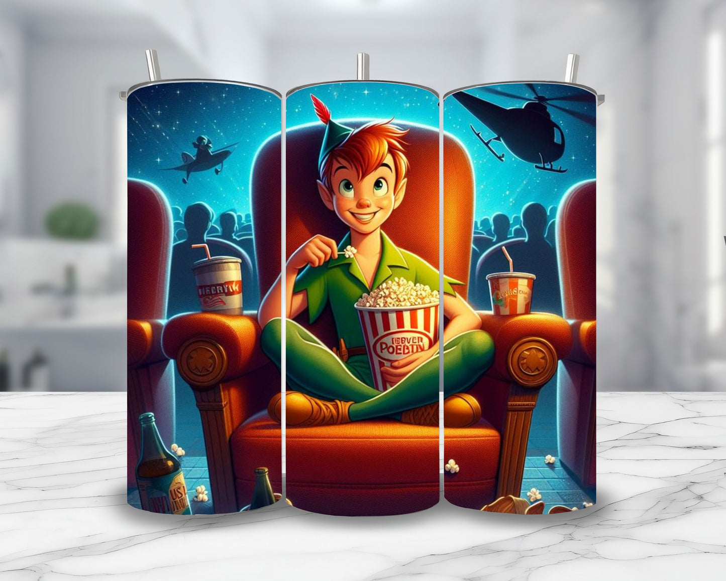 Peter Pan - Thermos en acier inoxydable 600ml | Cinéma Thermos inoxydable Disney Shop | Anylem Beauty 