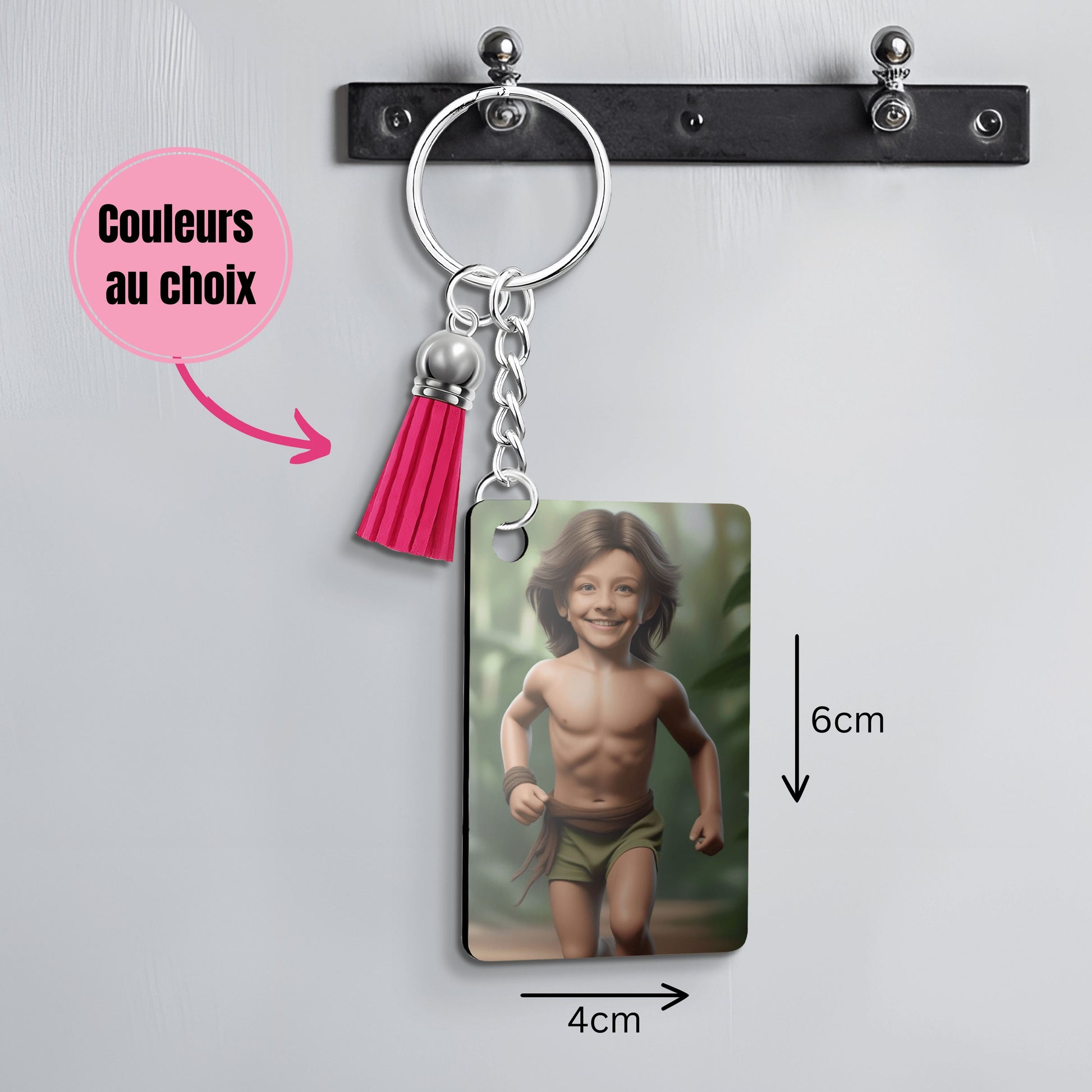 IA - Thème "Jungle" - Petit Garçon Personnalisation IA Anylem Beauty Porte Clé 