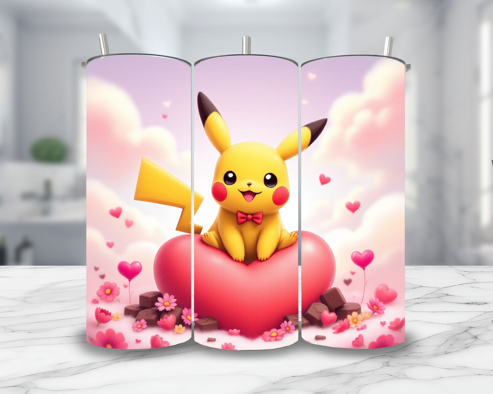 Pikachu - Thermos en acier inoxydable 600ml | St Valentin Thermos inoxydable Disney Shop | Anylem Beauty 