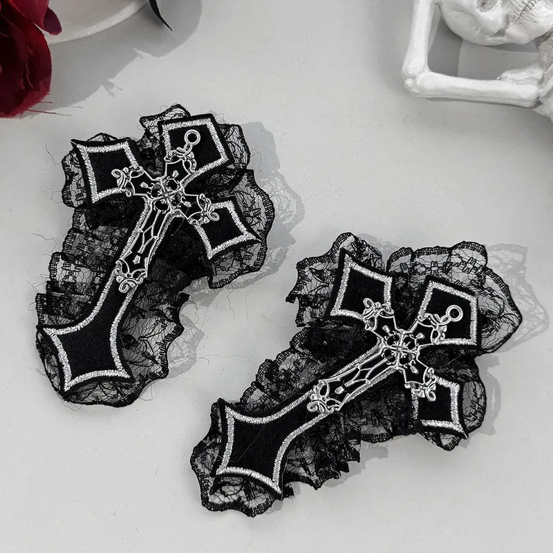 Epingle à cheveux - Croix noire et blanche