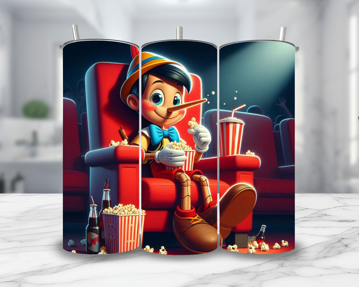 Pinocchio - Thermos en acier inoxydable 600ml | Cinéma Thermos inoxydable Disney Shop | Anylem Beauty 