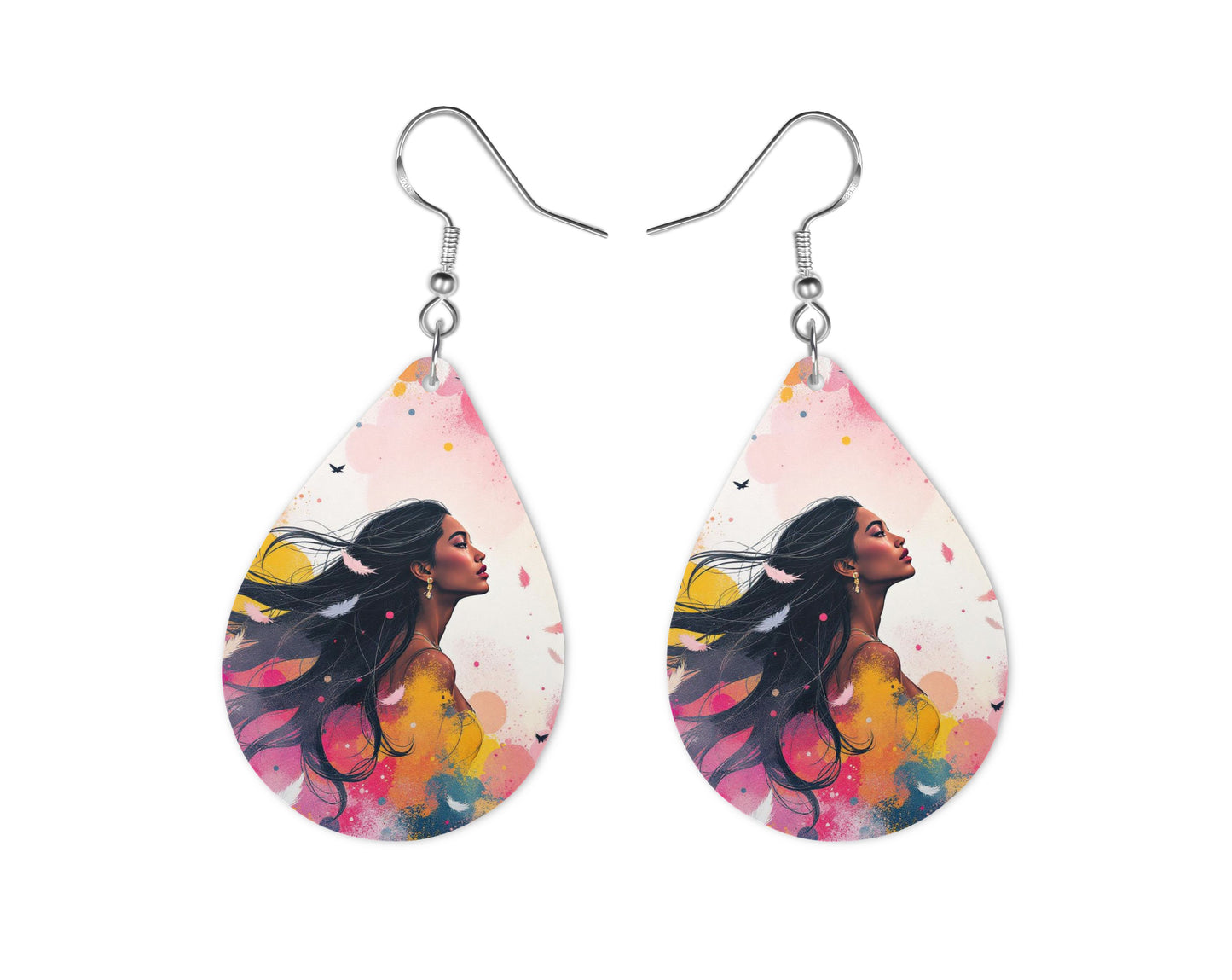 Pocahontas - Personnalisation | Aquarelle Personnalisation Disney Shop | Anylem Beauty Boucle d’oreilles 
