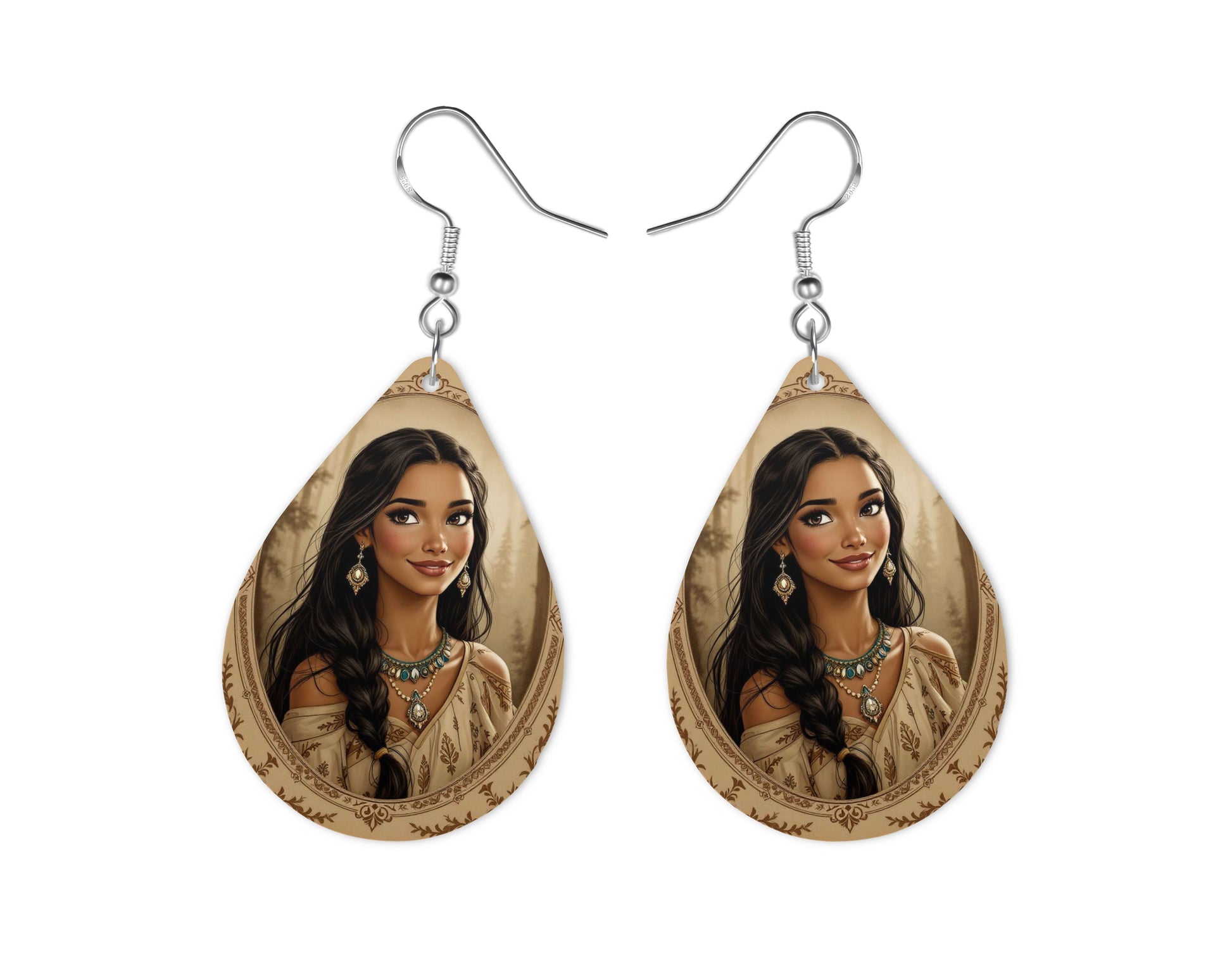 Pocahontas - Personnalisation | Vintage Personnalisation Disney Shop | Anylem Beauty Boucle d’oreilles 