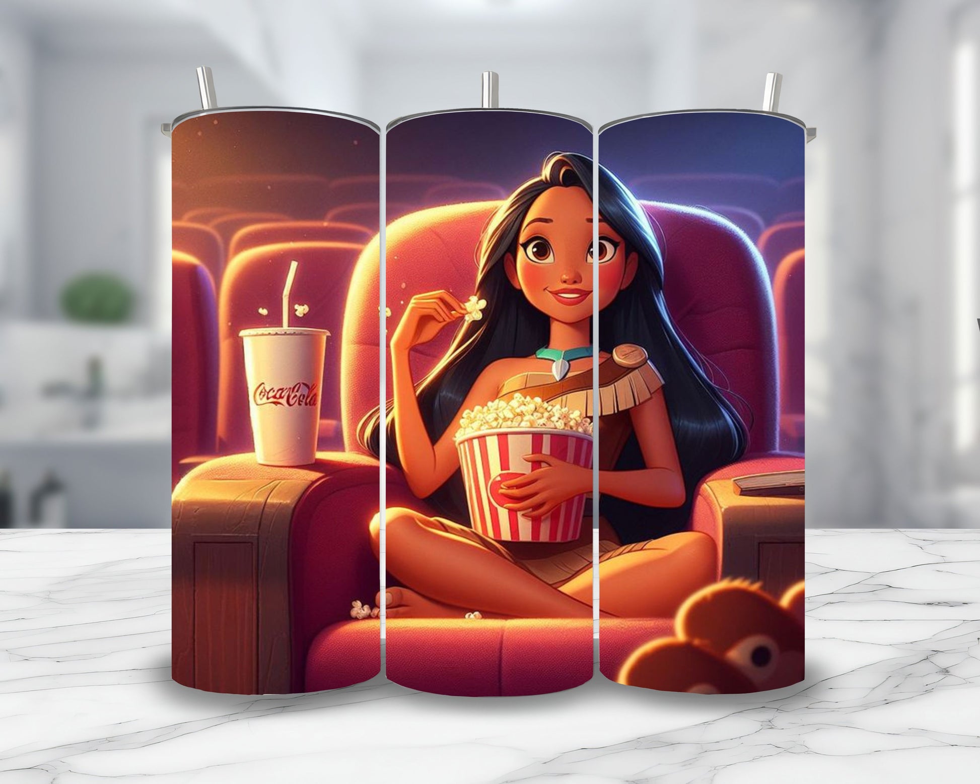 Pocahontas - Thermos en acier inoxydable 600ml | Cinéma Thermos inoxydable Disney Shop | Anylem Beauty 