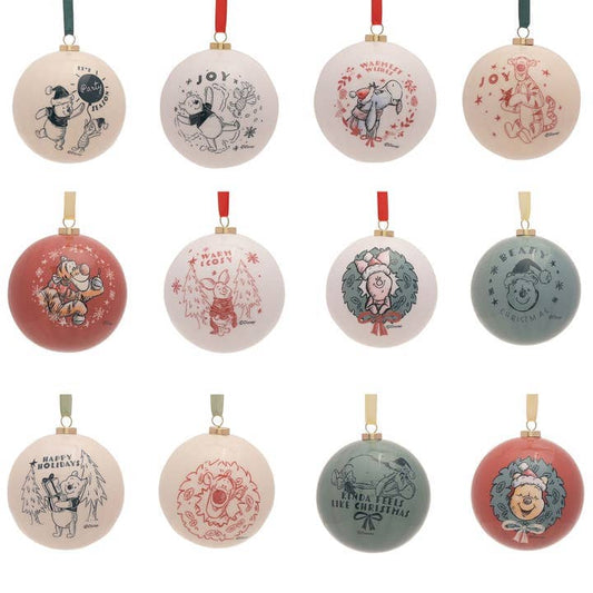 PRE COMMANDE Décoration - Lot de 12 boules Winnie Boules de Noël WIDDOP and Co. 