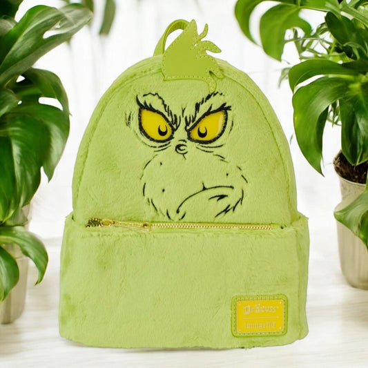 PRE COMMANDE Loungefly - Sac à dos velours Grinch Bagages et maroquinerie ID9 