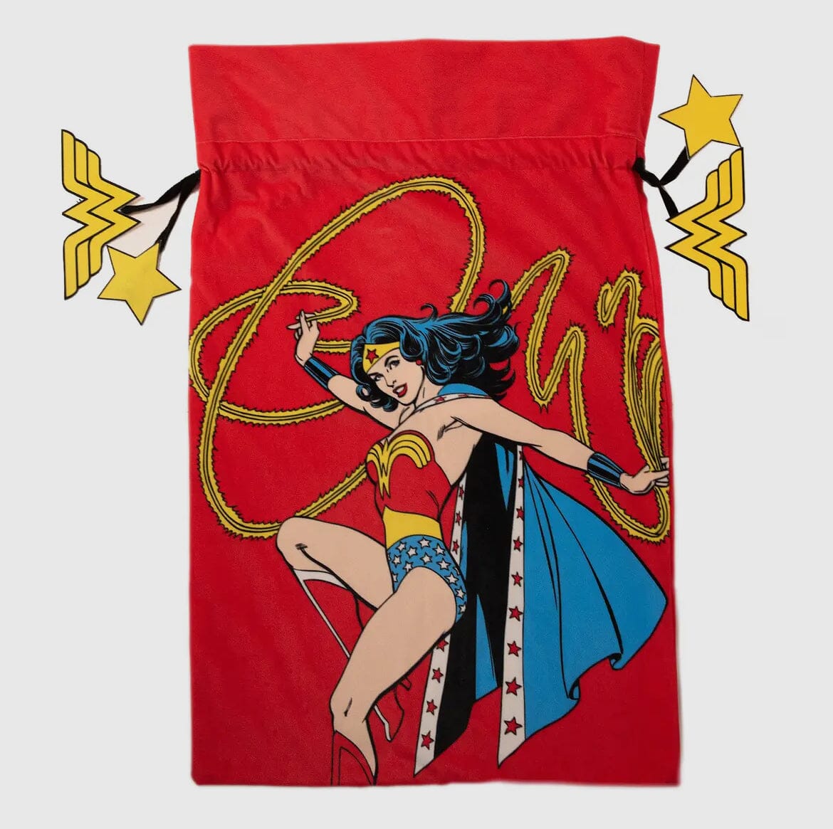 PRE COMMANDE Maroquinerie - DC Comics - Sac Noël en velours à cordon wonderwoman WIDDOP and Co. 