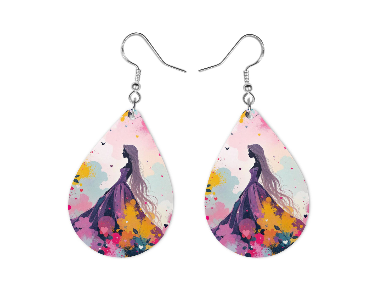 Raiponce - Personnalisation | Aquarelle Personnalisation Disney Shop | Anylem Beauty Boucle d’oreilles 