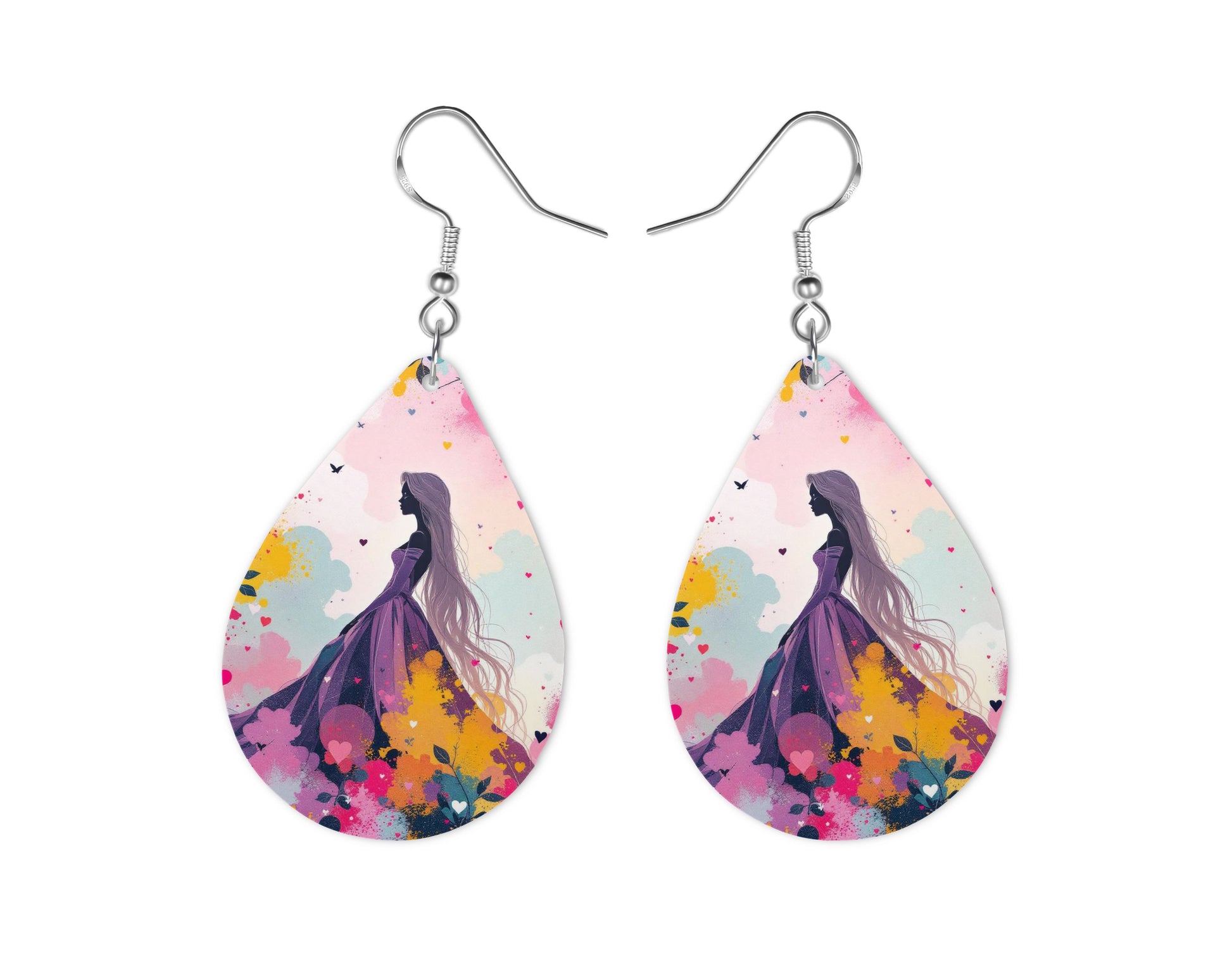 Raiponce - Personnalisation | Aquarelle Personnalisation Disney Shop | Anylem Beauty Boucle d’oreilles 