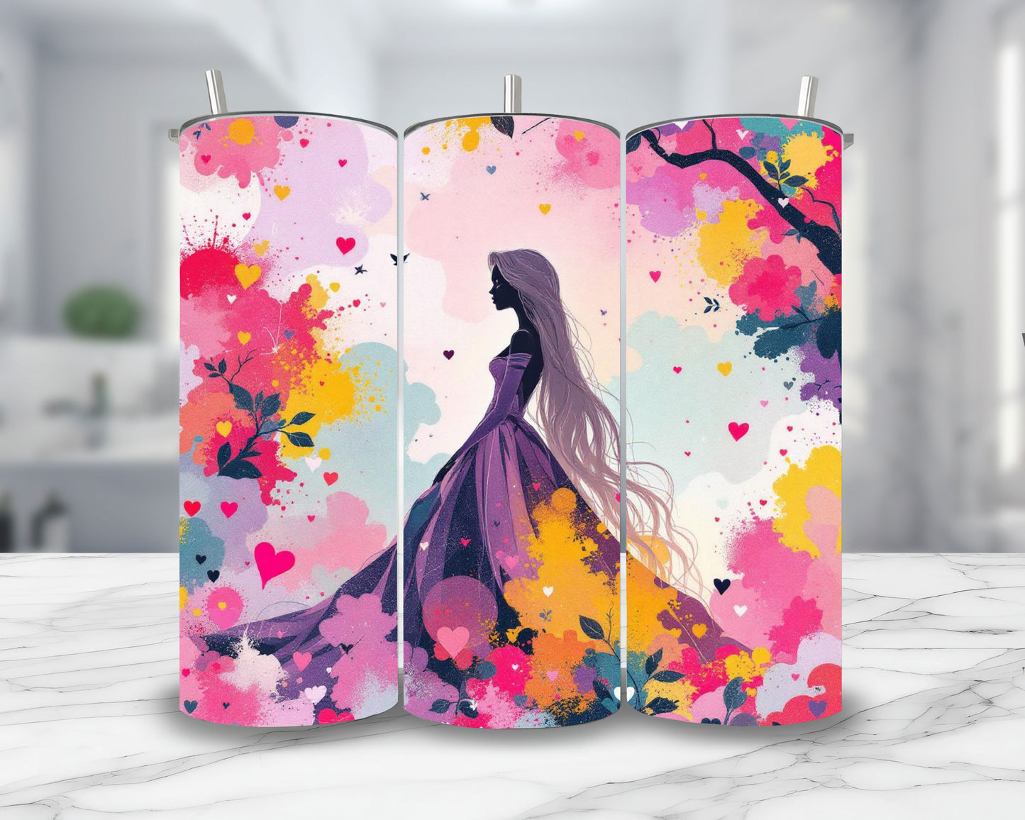 Raiponce - Personnalisation | Aquarelle Personnalisation Disney Shop | Anylem Beauty Thermos 570ml 