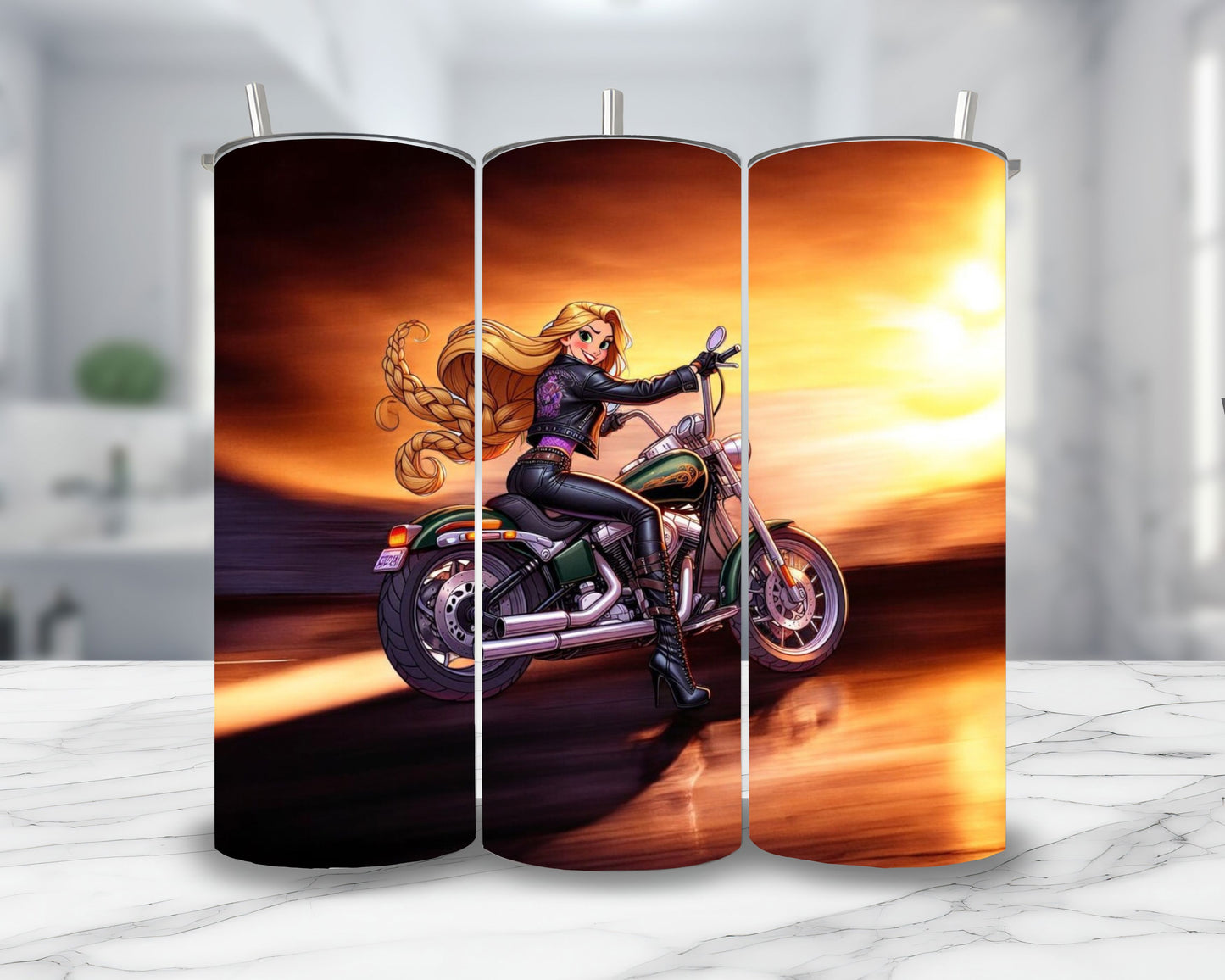 Raiponce - Thermos en acier inoxydable 600ml | Biker Thermos inoxydable Disney Shop | Anylem Beauty 