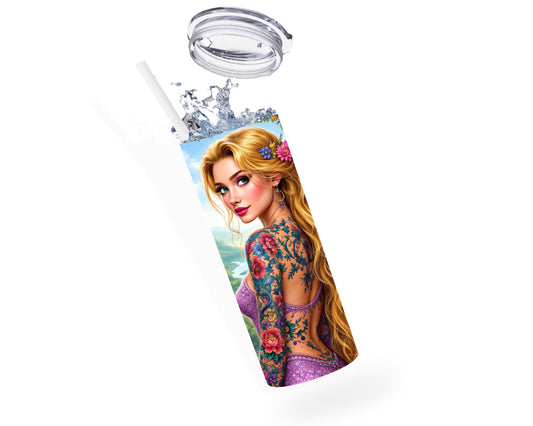 Raiponce - Thermos en acier inoxydable 600ml | Tatouage Thermos inoxydable Disney Shop | Anylem Beauty 