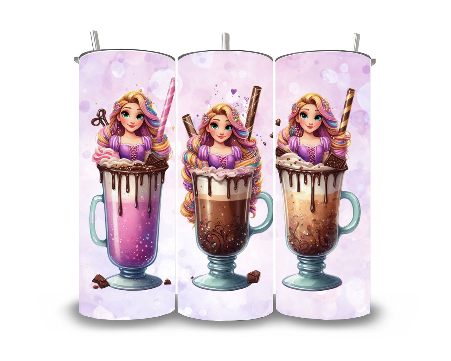 Raiponce - Thermos en acier inoxydable 600ml | Triple Milkshake Thermos inoxydable Disney Shop | Anylem Beauty 