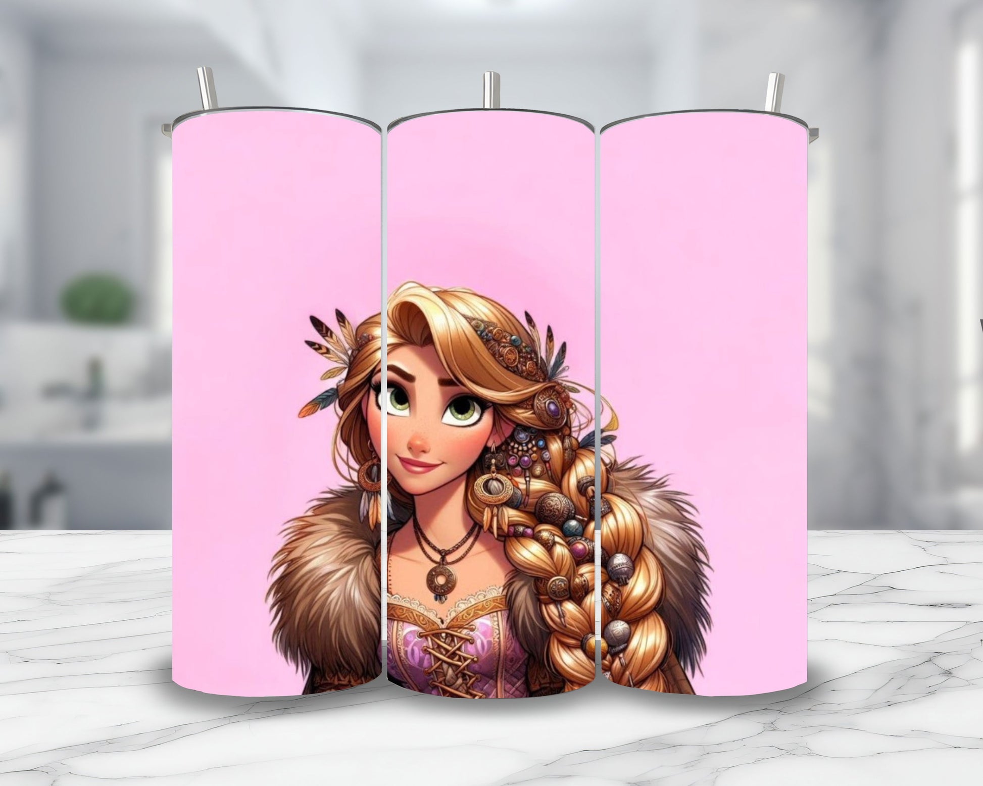 Raiponce - Thermos en acier inoxydable 600ml | Viking Thermos inoxydable Disney Shop | Anylem Beauty 