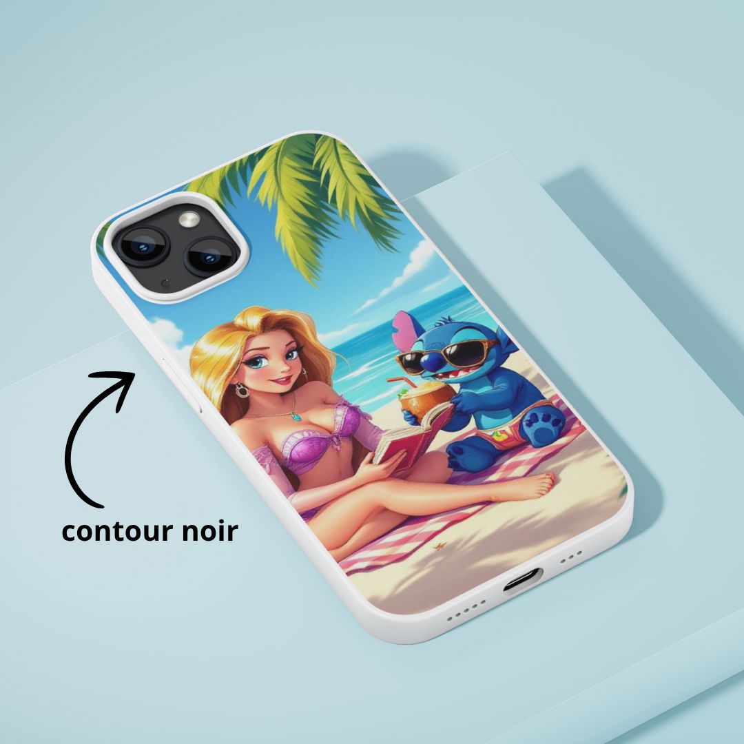 Raiponce x Stitch - Personnalisation | Plage Personnalisation Disney Shop | Anylem Beauty Coque de téléphone 