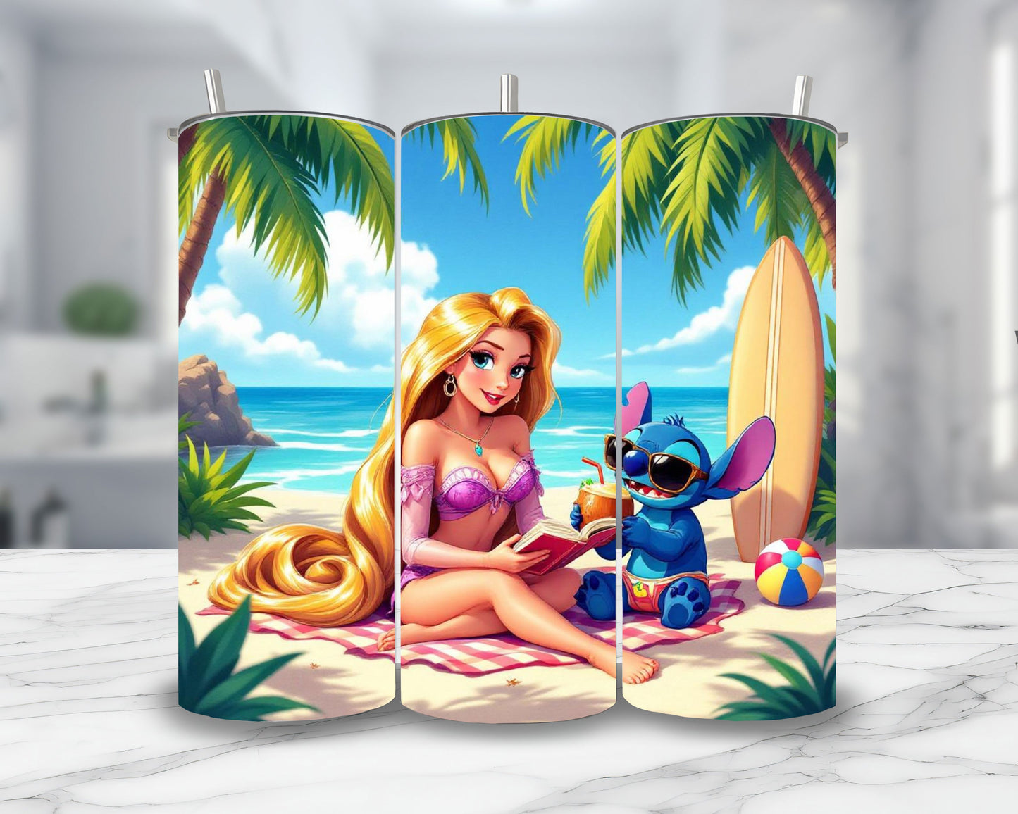 Raiponce x Stitch - Personnalisation | Plage Personnalisation Disney Shop | Anylem Beauty Thermos 570ml 