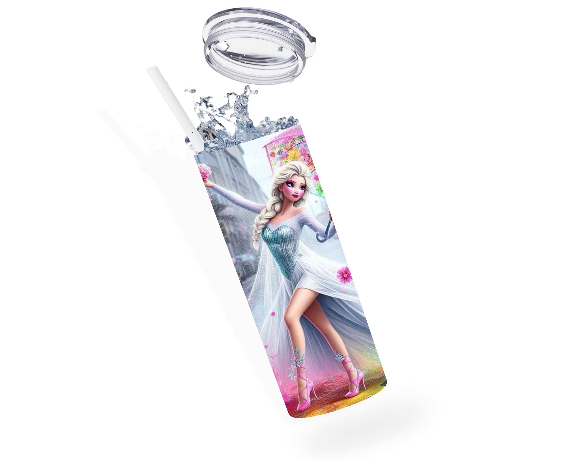 Reine des neiges - Thermos en acier inoxydable 600ml | Rainbow Thermos inoxydable Disney Shop | Anylem Beauty 