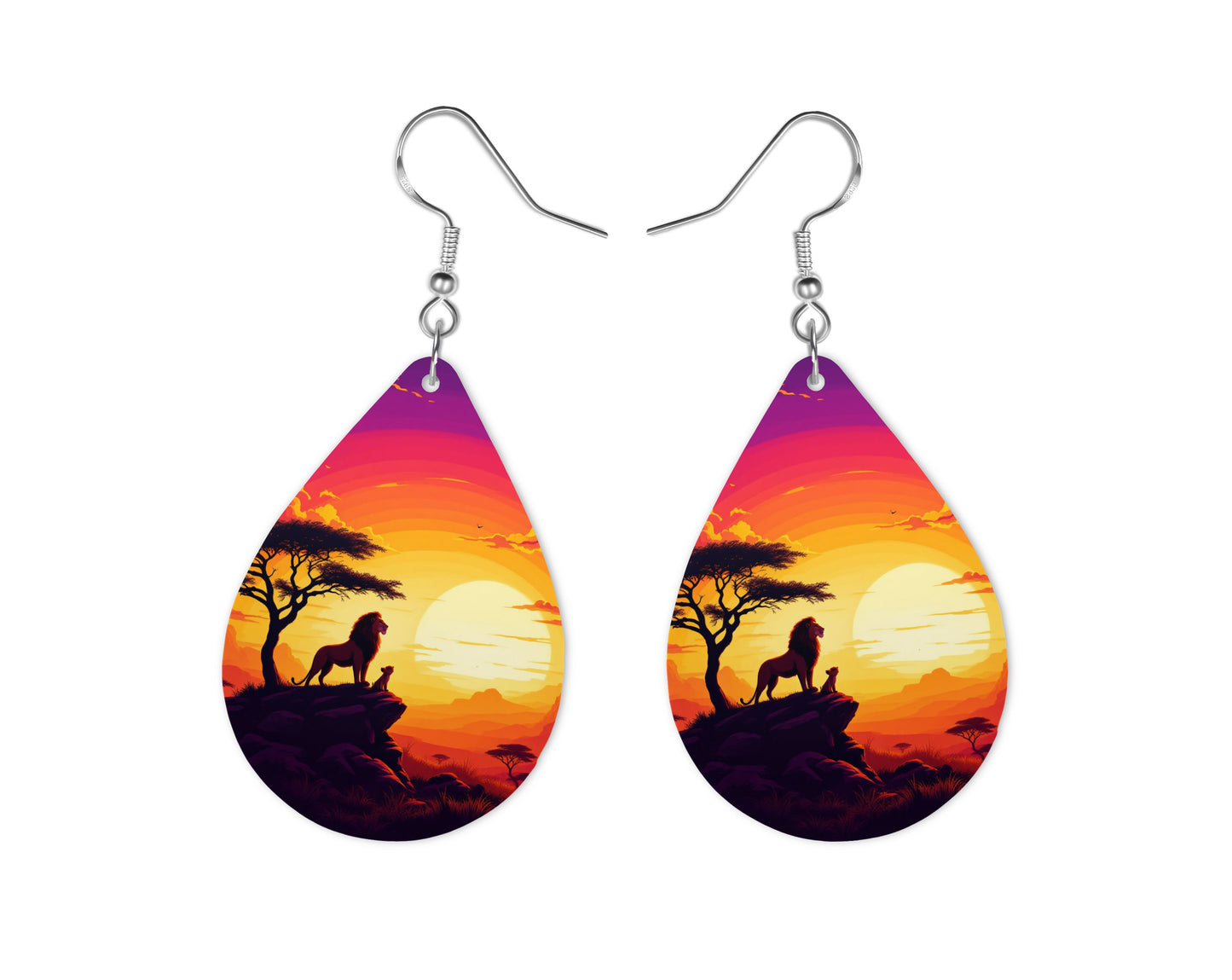 Roi Lion - Personnalisation | Couché de soleil Personnalisation Disney Shop | Anylem Beauty Boucle d’oreilles 