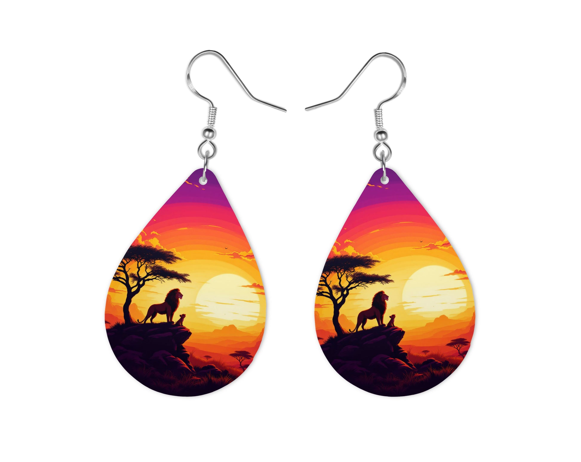 Roi Lion - Personnalisation | Couché de soleil Personnalisation Disney Shop | Anylem Beauty Boucle d’oreilles 