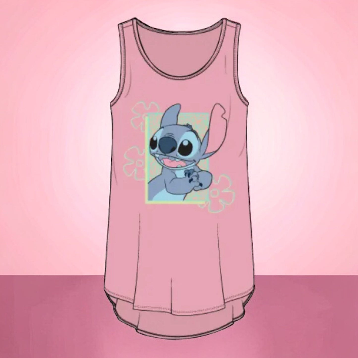 Stitch - Débardeur Long/Robe Rose Vêtements Sun City 