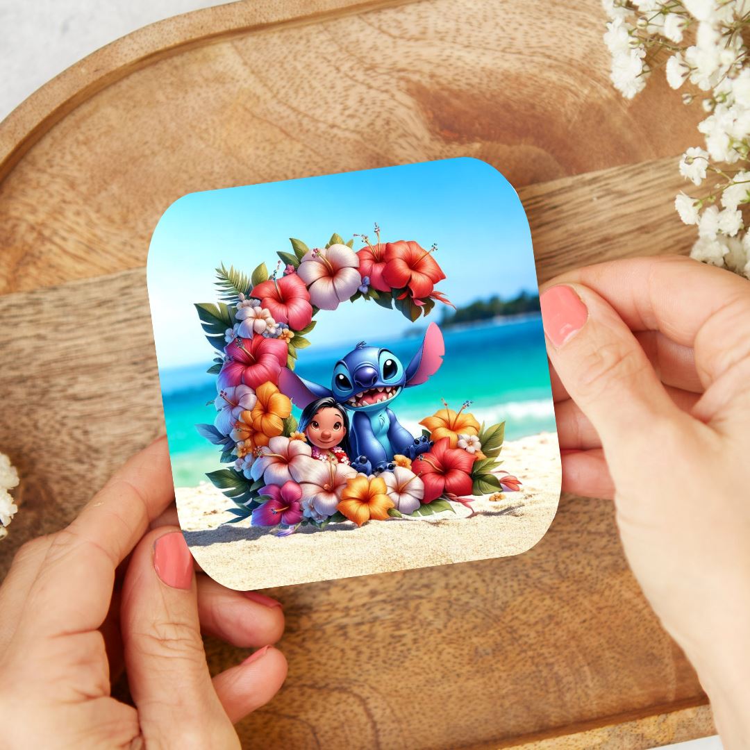 Stitch - Dessous de verre "Tropiques" | Lettrage Dessous de verres Disney Shop | Anylem Beauty C 