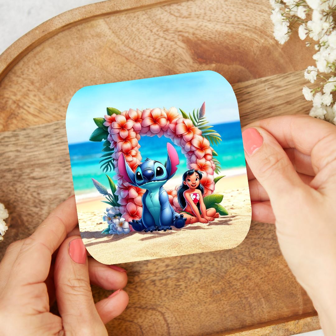 Stitch - Dessous de verre "Tropiques" | Lettrage Dessous de verres Disney Shop | Anylem Beauty D 