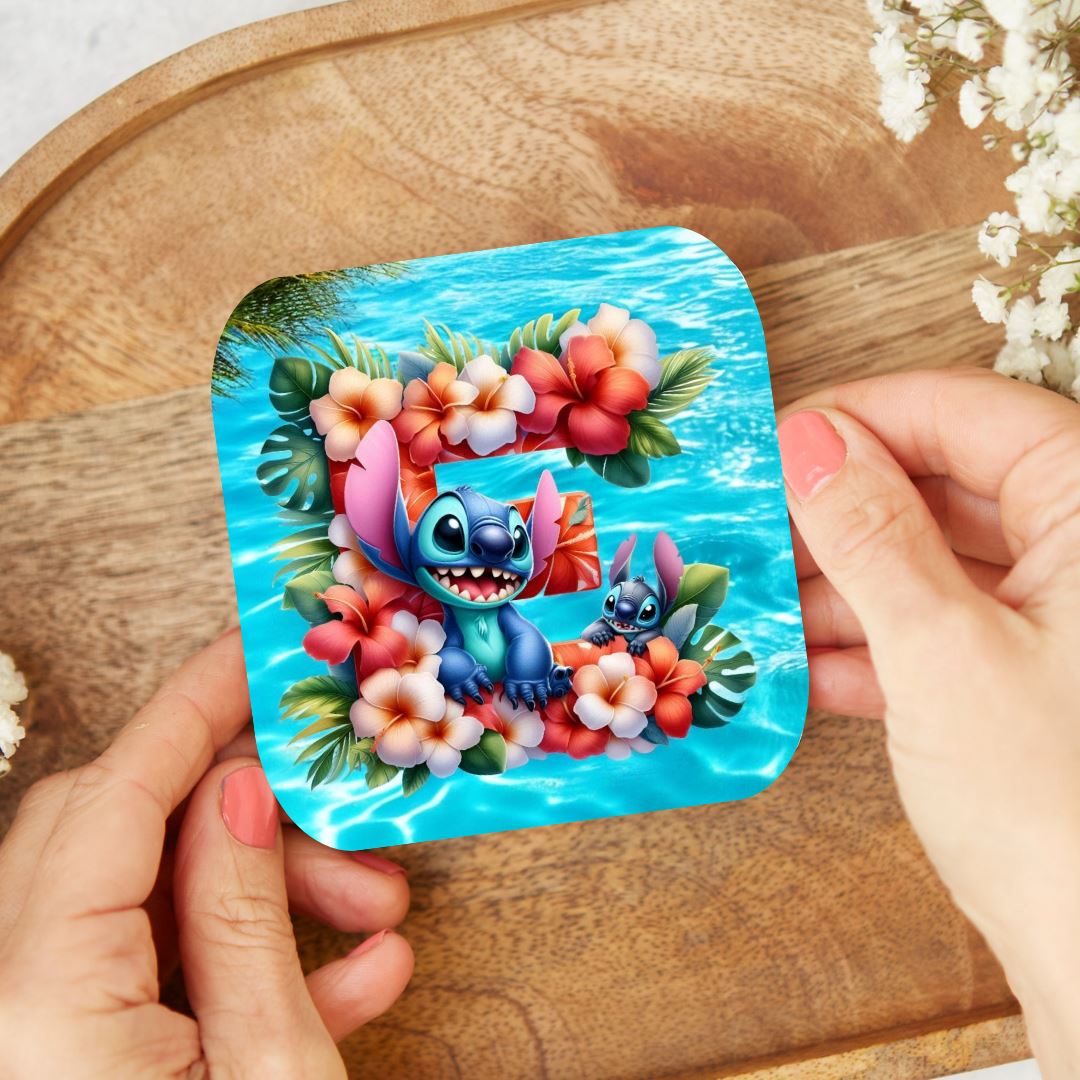 Stitch - Dessous de verre "Tropiques" | Lettrage Dessous de verres Disney Shop | Anylem Beauty E 