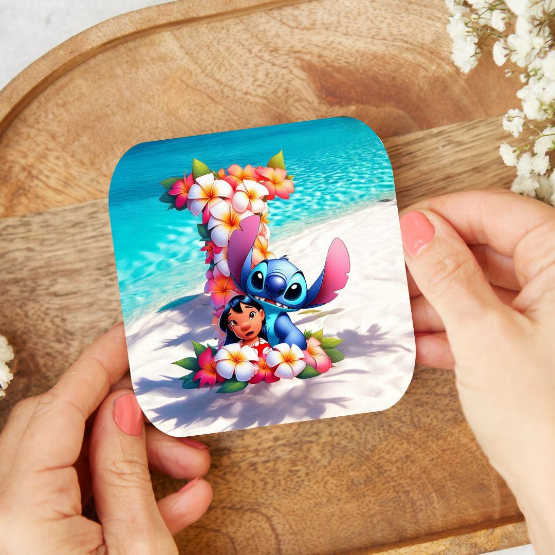 Stitch - Dessous de verre "Tropiques" | Lettrage Dessous de verres Disney Shop | Anylem Beauty I 