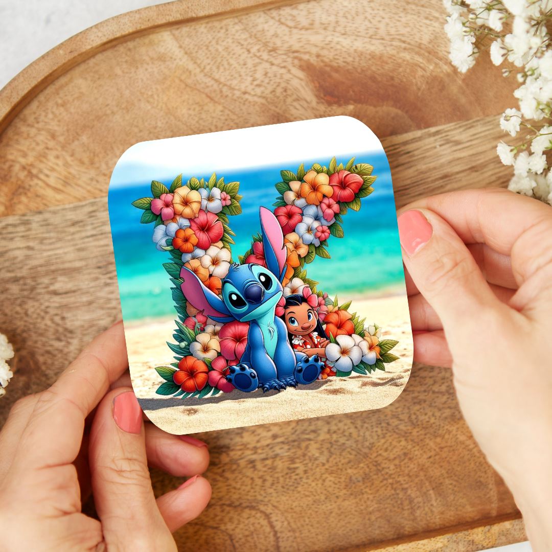 Stitch - Dessous de verre "Tropiques" | Lettrage Dessous de verres Disney Shop | Anylem Beauty K 