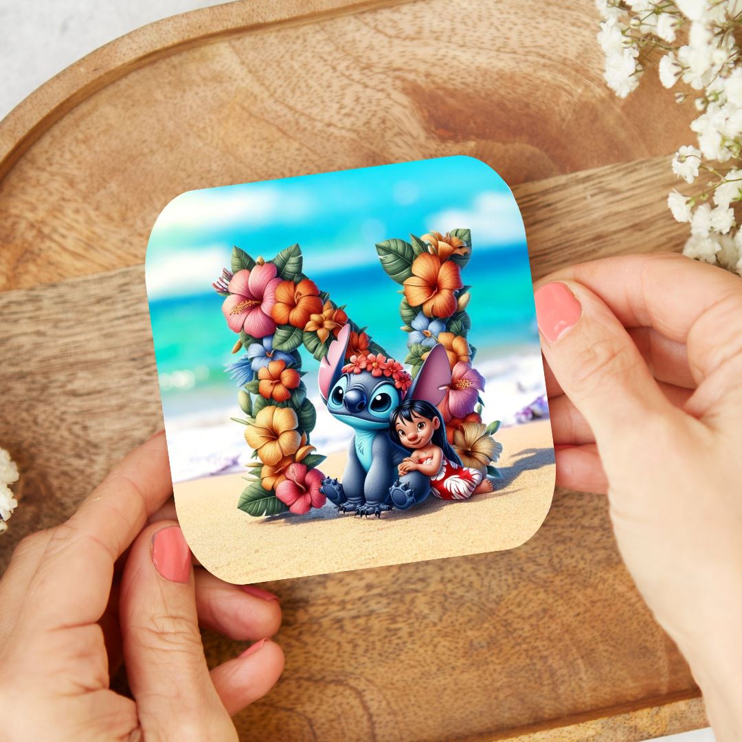 Stitch - Dessous de verre "Tropiques" | Lettrage Dessous de verres Disney Shop | Anylem Beauty N 