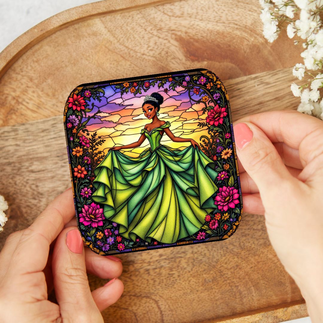 Tiana - Dessous de verre | Vitrail Dessous de verres Disney Shop | Anylem Beauty 