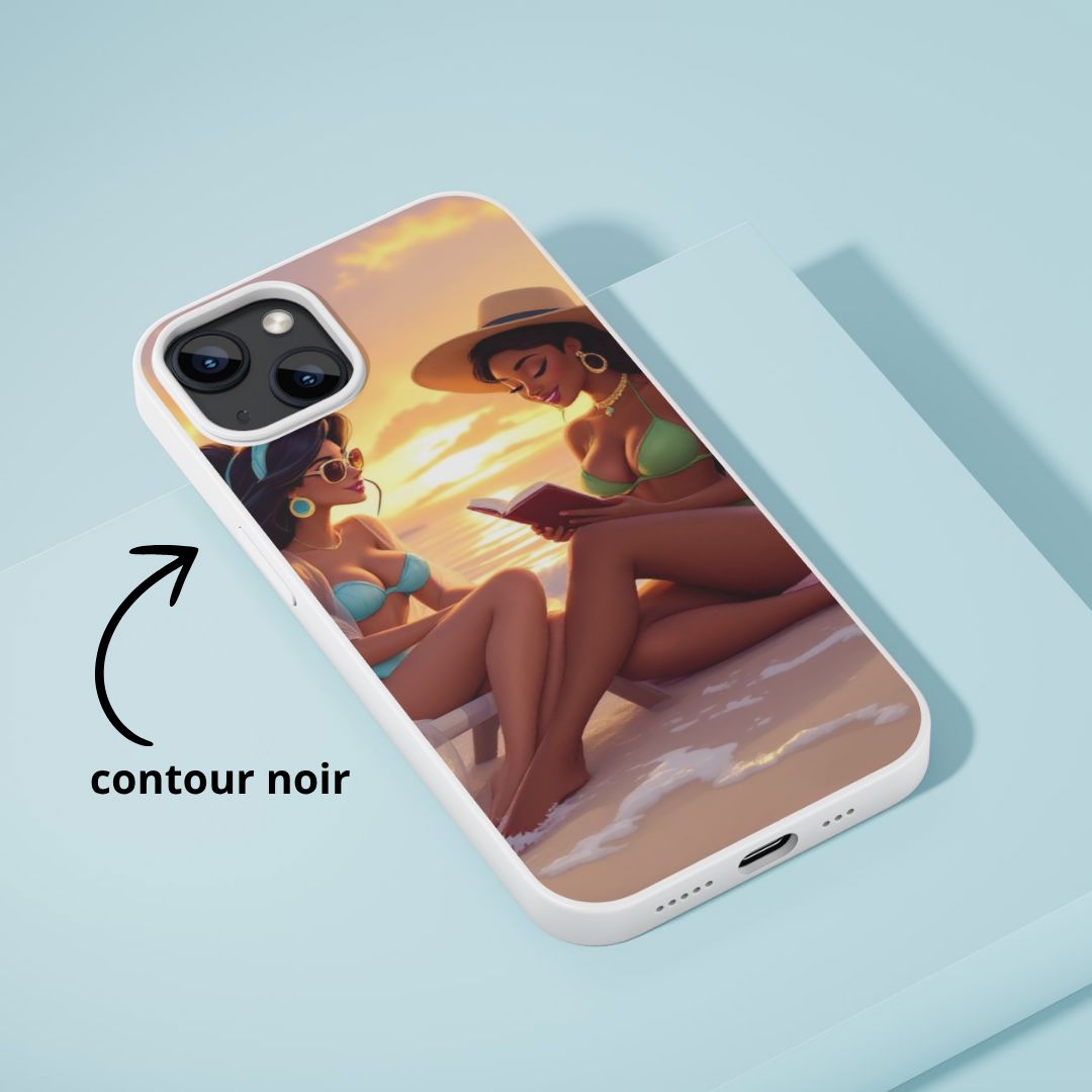 Tiana & Jasmine - Personnalisation | Couché de soleil Personnalisation Disney Shop | Anylem Beauty Coque de téléphone 