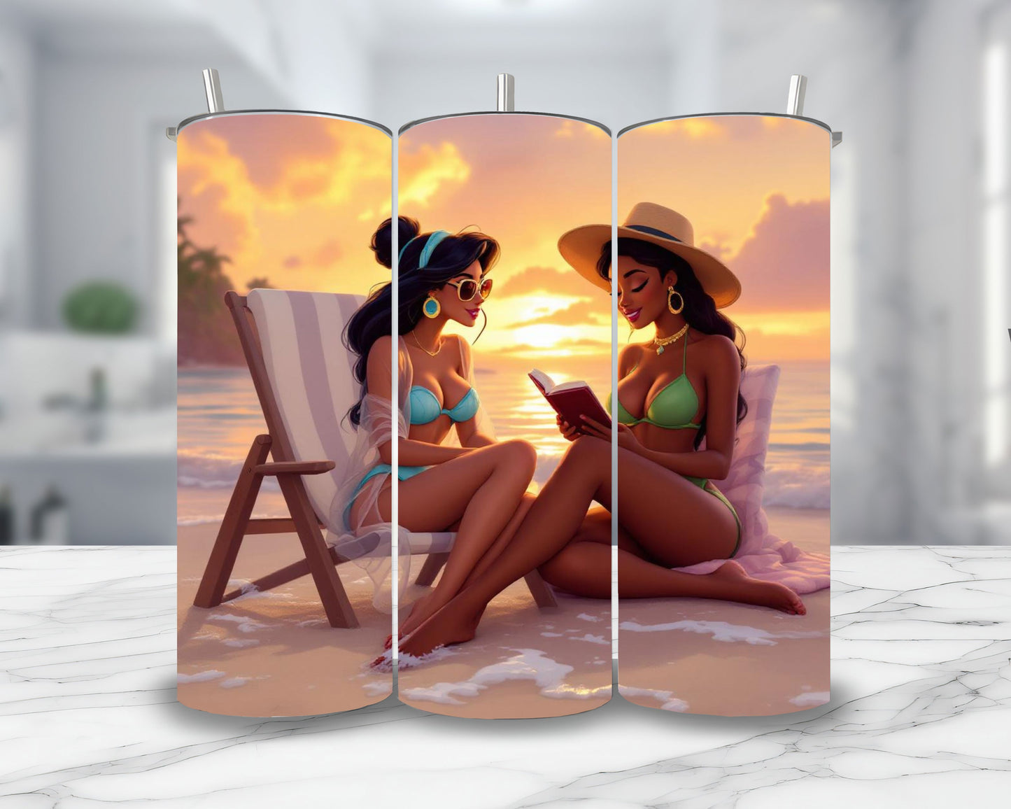 Tiana & Jasmine - Personnalisation | Couché de soleil Personnalisation Disney Shop | Anylem Beauty Thermos 570ml 