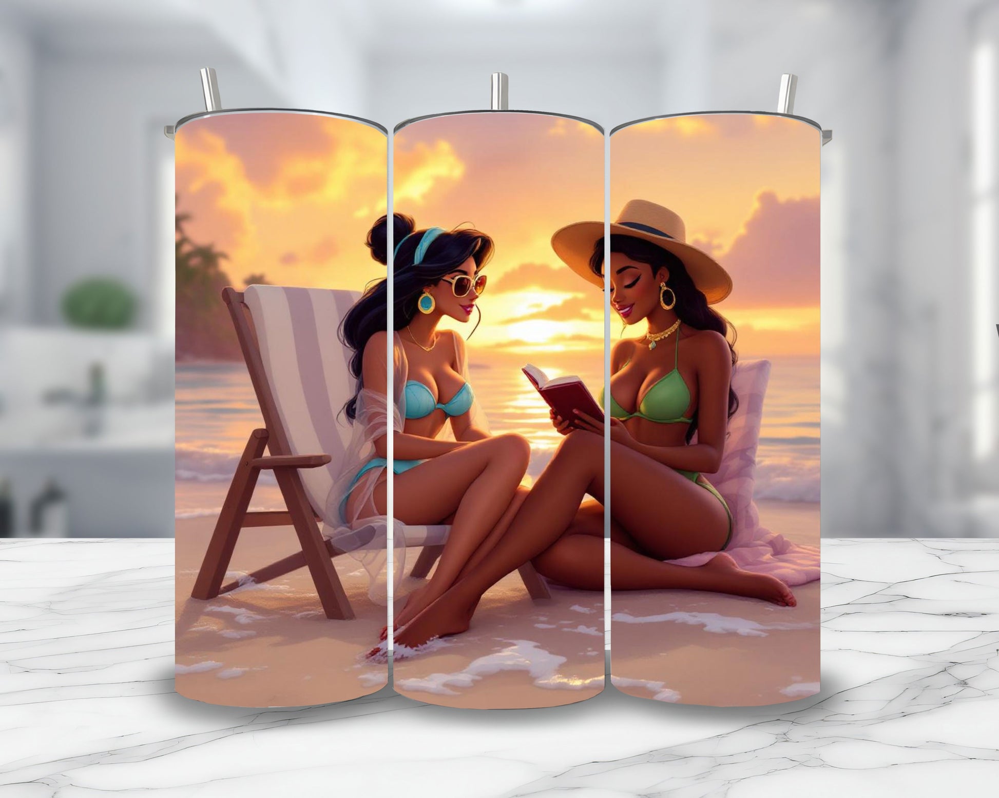 Tiana & Jasmine - Personnalisation | Couché de soleil Personnalisation Disney Shop | Anylem Beauty Thermos 570ml 