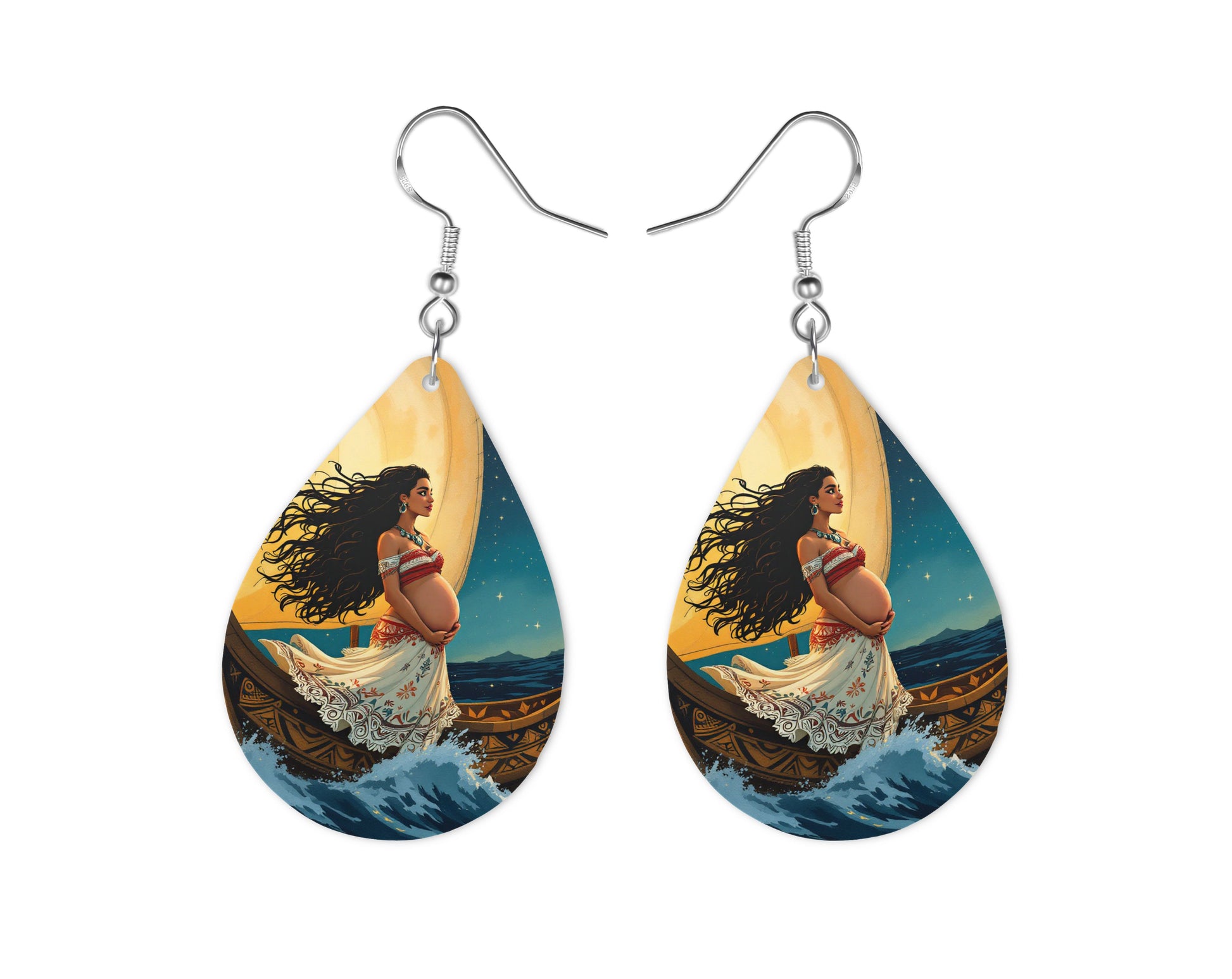 Vaiana - Personnalisation | Grossesse Personnalisation Disney Shop | Anylem Beauty Boucle d’oreilles 