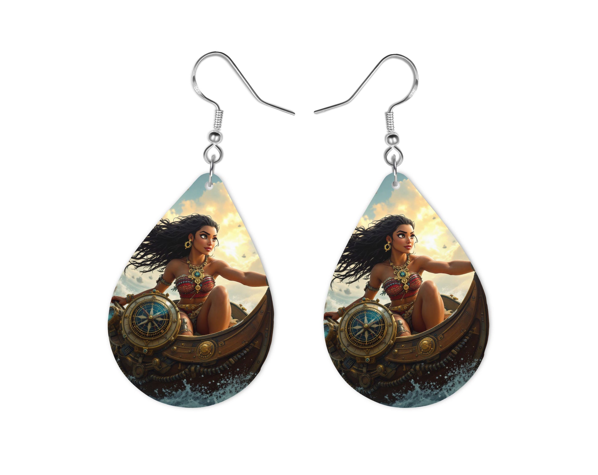 Vaiana - Personnalisation | Steampunk Personnalisation Disney Shop | Anylem Beauty Boucle d’oreilles 