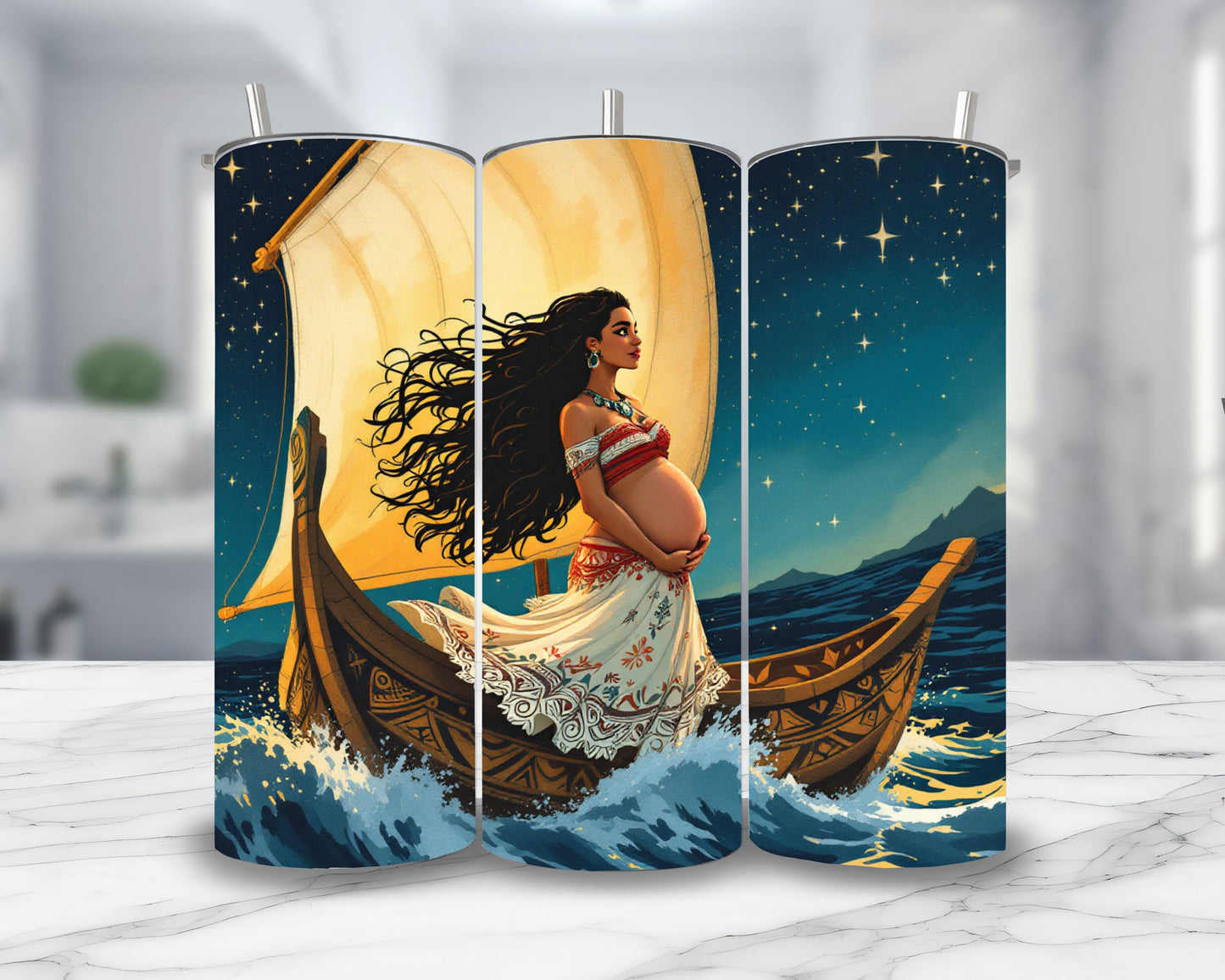 Vaiana - Thermos en acier inoxydable 600ml | Grossesse Thermos inoxydable Disney Shop | Anylem Beauty 