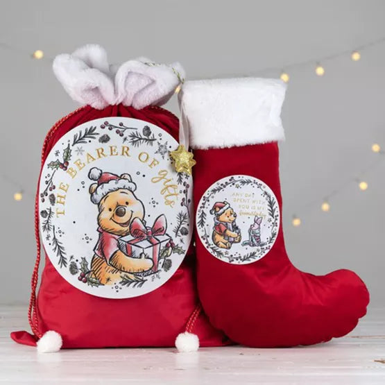 Winnie l'ourson - Chaussette de Noël en velours Chaussettes de Noël WIDDOP and Co. 