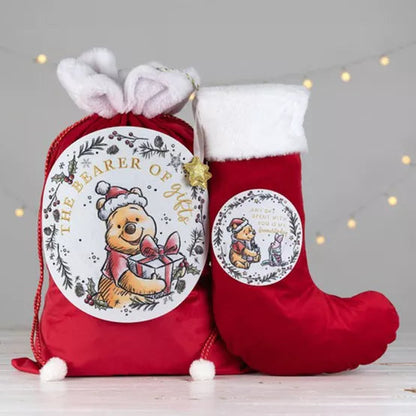 Winnie l'ourson - Chaussette de Noël en velours Chaussettes de Noël WIDDOP and Co. 